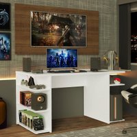 Mesa para Computador Gamer e Painel para TV até 50 Madesa - Branco/Rustic