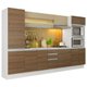 Armário de Cozinha Completa Madesa Smart 100% MDF 300 cm com Balcão e Tampo - Branco/Rustic