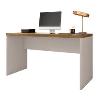 Mesa De Computador Caemmun Studio Sem gaveta 1300 - Louro Freijo/Metalic Sued