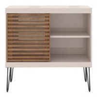 Rack Bancada Para Tv até 50 Polegadas Caemmun - Off White com Buriti
