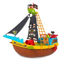 Brinquedo Infantil Barco Pirata Com Rodinhas - 23 Peças - Maral