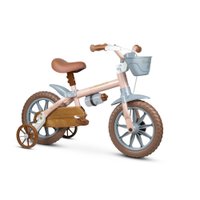 Bicicleta Infantil Aro 12 Com Rodinhas Menina Antonella Rosa - Nathor