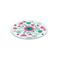 Tábua Redonda Tramontina em Vidro Branco com Estampa Floral 40 cm Tramontina