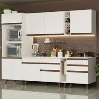 Cozinha Completa Madesa Reims 270002 com Armário e Balcão - Branco