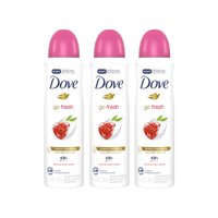 Kit com 3 Desodorantes Antitranspirantes Aerosol Dove Go Fresh Romã e Verbena 150ml