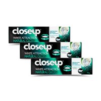 Kit 3 Géis Dental Close Up White Attraction Natural Glow Coco Fresh 70g