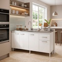 Balcão Indekes para Pia 4 Portas 1 Gaveta 6115.10