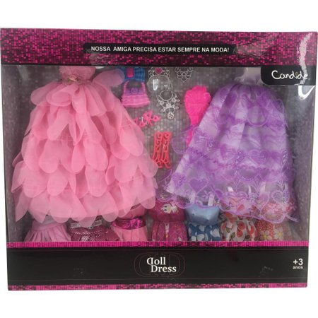 Kit Vestidos Para Boneca Doll Dress Com 8 Vestidos - Candide