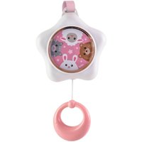 Mobile De Berço Musical Buba De Estrelinha Rosa Com Bichinhos Que Giram