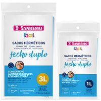 20 Saquinhos Herméticos Zip Lock 1L E 3L Sacos Plásticos Para Alimentos Sanremo