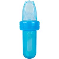 Kit Colher Alimentadora Com Dosador E Porta Frutinha Para Bebê Buba Azul