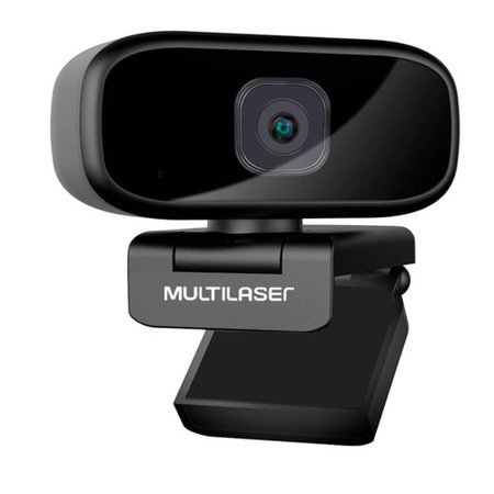 Webcam Full HD 1080p Auto Focus Rotação 360 Microfone USB Preto Multilaser - WC052