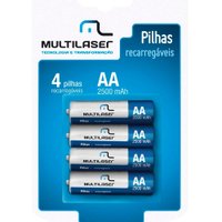 Pilhas Recarregáveis Multilaser Aa 2500Mah 4 Unidades Cb052