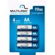 Pilhas Recarregáveis Multilaser Aa 2500Mah 4 Unidades Cb052