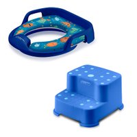 Combo Desfralde - Redutor de Assento com Alça e Escadinha Infantil Azul - BB1004K