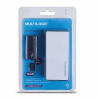 Kit Power Bank 4000 mAh Leitor de Cartão Cartão de Memória Micro SD Classe 10 16GB  Multilaser MC220