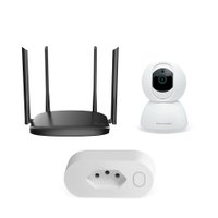 Combo Redes - Roteador Wireless AC1200, Câmera Robô Inteligente Full HD e Plugue de Tomada Inteligente Wi-Fi - RE015K