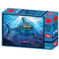 Quebra Cabeça Multikids 3D Tubarão com 500 Peças - BR1054