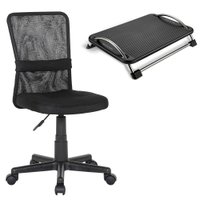 Combo Home Office - Cadeira De Escritório High Back Giratória e Descanso de Pés Ergonômico - GA199K