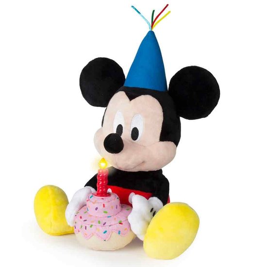 Pelúcia Mickey Happy Birthday com Som Alimentação por 3 Baterias LR44 Indicado para +18 Meses Multikids - BR375