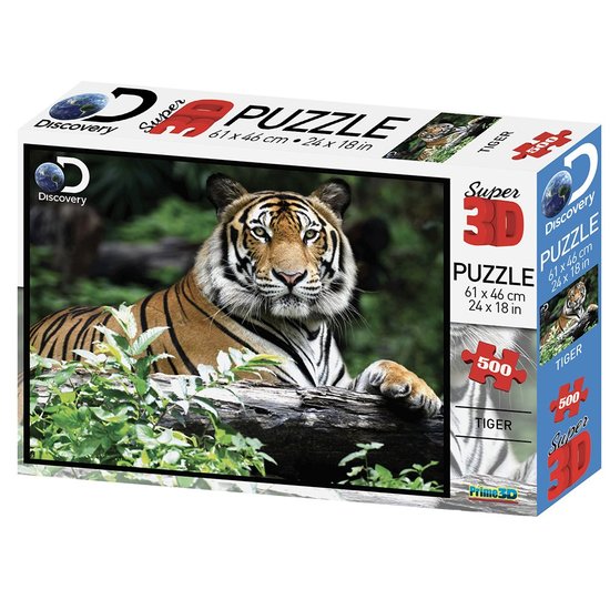 Quebra Cabeça Multikids 3D Tigre com 500 Peças - BR1059
