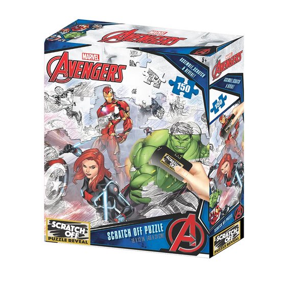 Quebra-Cabeça Scratch-off os Vingadores Zipper Box 150 Peças Br1316
