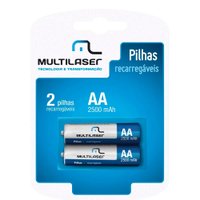Pilhas Recarregáveis AA Multilaser Com 2 Unidades - CB053