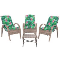 3 Cadeiras Napoli Plus Argila A01 - 1 Mesa Cravo Argila