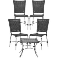 4 Cadeiras Romênia - 1 Mesa de Centro Colômbia - Preto