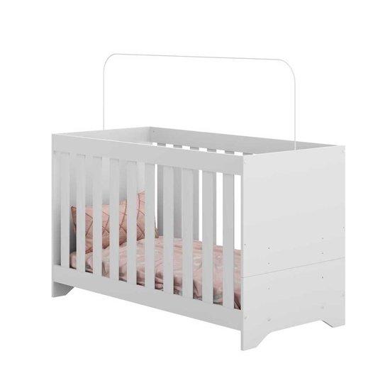 Berço 3 em 1 Vira Cama com Colchão Incluso Elza Multimóveis Branco