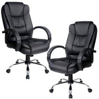 Kit 02 Cadeiras Giratórias Para Escritório Confort Office F03 Preto - Lyam Decor