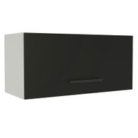 Armário de Cozinha Aéreo de Cozinha 70 cm 1 Porta Basculante Branco/Preto Agata Madesa
