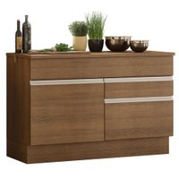 Balcão de Pia Armário de Cozinha 120 cm 1 Porta e 2 Gavetas (Com Tampo) Rustic Glamy Madesa