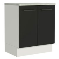 Balcão Armário de Cozinha 70 cm 2 Portas Branco/Preto Agata Madesa