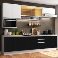 Cozinha Completa Madesa Genova com Armário e Balcão - Aéreo Branco (Sem Tampo e Pia)