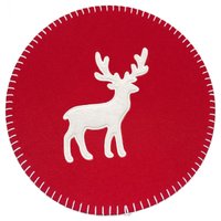 Americano Redondo Feltro Rena de Natal 35x35cm D e A Vermelho