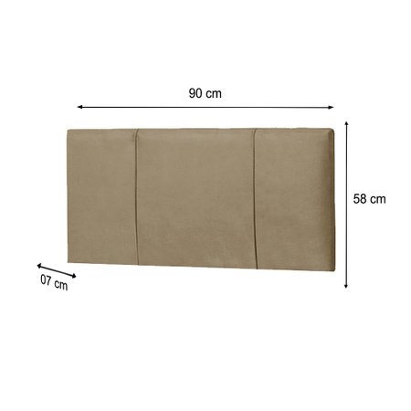 Painel Donna Para Cama Box Casal 90 cm Suede Bege -  D'Rossi