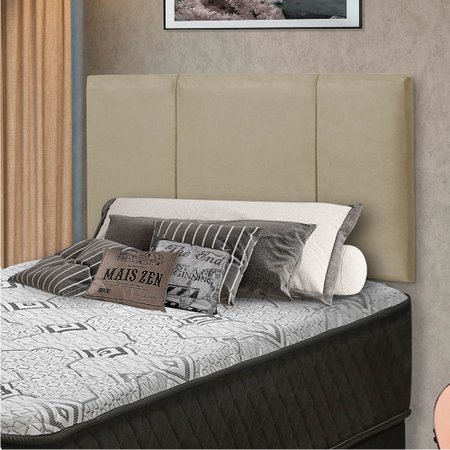 Painel Donna Para Cama Box Casal 90 cm Suede Bege -  D'Rossi