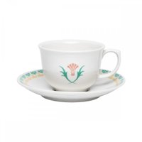 Conjunto de Xícaras de Chá Com Pires 06 Peças 240ml Flamingo Duquesa - Oxford