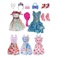 Kit Vestidos Para Boneca Doll Dress Com 5 Vestidos - Candide