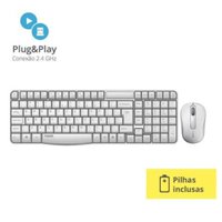 Teclado e Mouse Rapoo X1800s 2.4 Ghz White Com Pilha Ra002