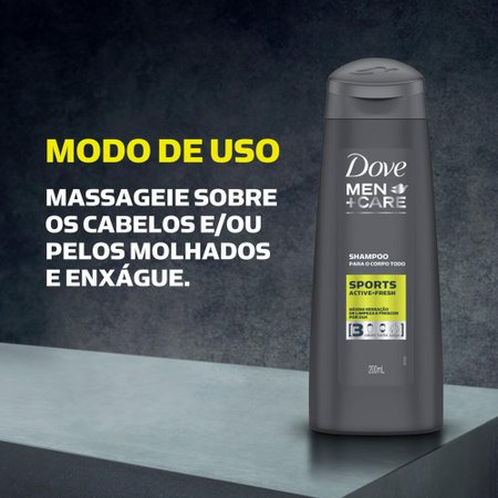 Shampoo 3 em 1 Dove Men+Care Sports 200ml