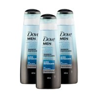 kit 3 Shampoos Dove Men+Care Alívio Refrescante 400ml