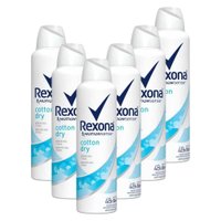 Kit 6 Desodorantes Rexona Motionsense Antitranspirante Aerossol Cotton Dry 150ml