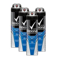Kit 4 Desodorantes Rexona Men Aerossol Antitranspirante Active 150ml