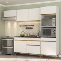 Cozinha Compacta 4 pç c/ Armário e Balcão MP3690 Veneza GW Multimóveis Branca