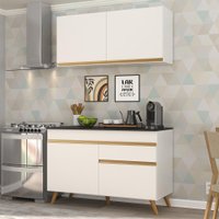Cozinha Compacta 2 pç c/ Armário e Balcão MP3687 Veneza GW Multimóveis Branca