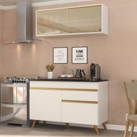 Cozinha Compacta 2 pç c/ Armário e Balcão MP3688 Veneza GW Multimóveis Branca