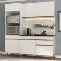 Cozinha Compacta 3 pç c/ Armário e Balcão MP3694 Veneza GW Multimóveis Branca