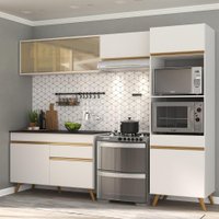 Cozinha Compacta 4 pç c/ Armário e Balcão MP3692 Veneza GW Multimóveis Branca